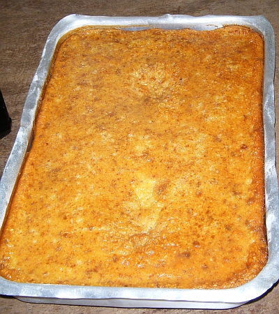 Torta di Riso from the oven